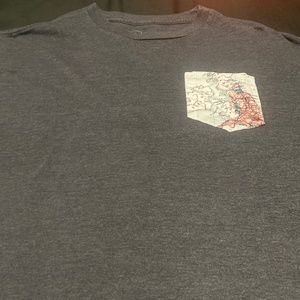 Gray Heather tee shirt with UK pocket